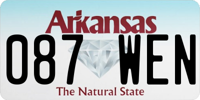 AR license plate 087WEN