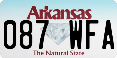 AR license plate 087WFA