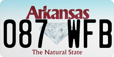 AR license plate 087WFB