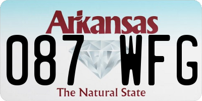 AR license plate 087WFG