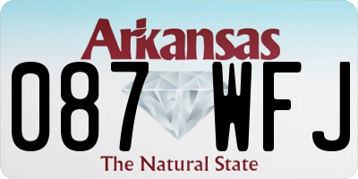 AR license plate 087WFJ