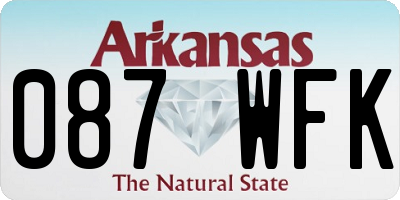 AR license plate 087WFK