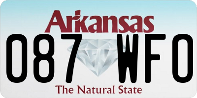 AR license plate 087WFO