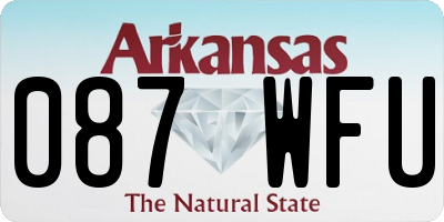 AR license plate 087WFU