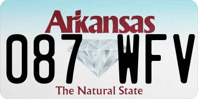 AR license plate 087WFV