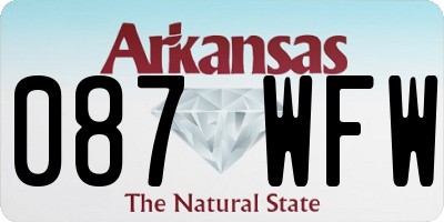 AR license plate 087WFW