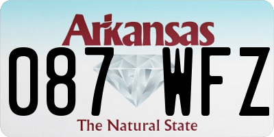 AR license plate 087WFZ