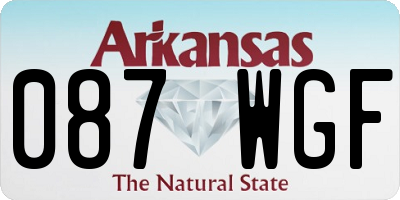 AR license plate 087WGF