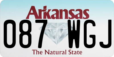AR license plate 087WGJ
