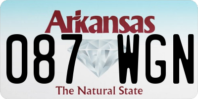 AR license plate 087WGN