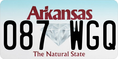 AR license plate 087WGQ