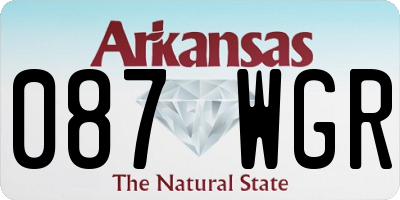AR license plate 087WGR