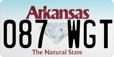 AR license plate 087WGT