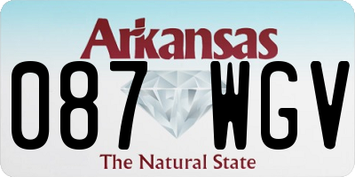 AR license plate 087WGV