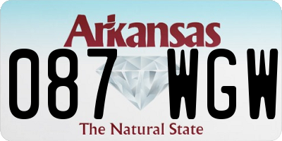 AR license plate 087WGW