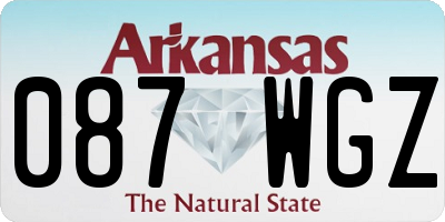 AR license plate 087WGZ