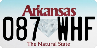 AR license plate 087WHF