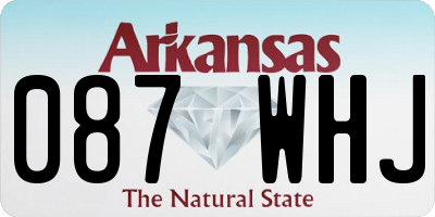 AR license plate 087WHJ