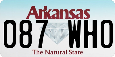 AR license plate 087WHO