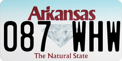 AR license plate 087WHW