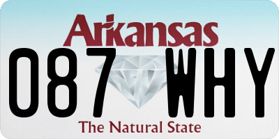 AR license plate 087WHY