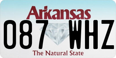 AR license plate 087WHZ