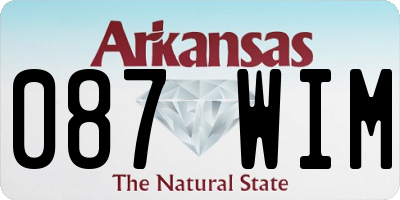 AR license plate 087WIM