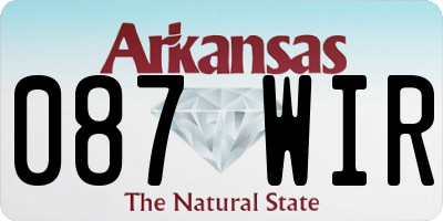 AR license plate 087WIR