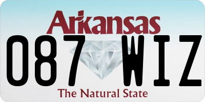 AR license plate 087WIZ
