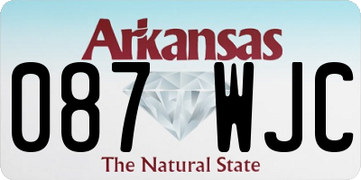 AR license plate 087WJC