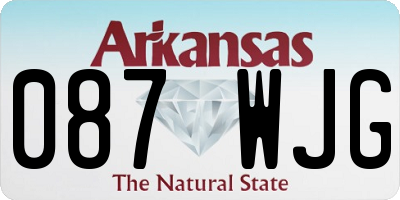 AR license plate 087WJG