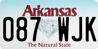 AR license plate 087WJK