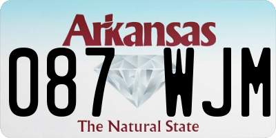 AR license plate 087WJM