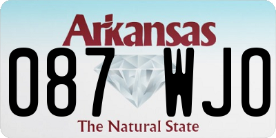 AR license plate 087WJO
