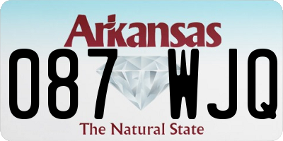 AR license plate 087WJQ