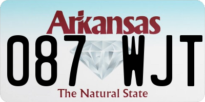 AR license plate 087WJT