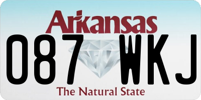AR license plate 087WKJ