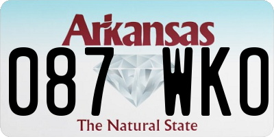 AR license plate 087WKO