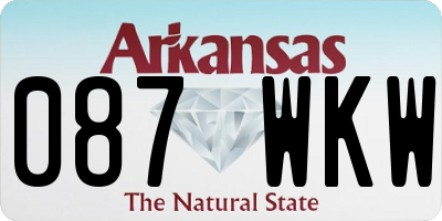 AR license plate 087WKW