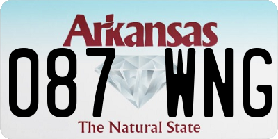 AR license plate 087WNG