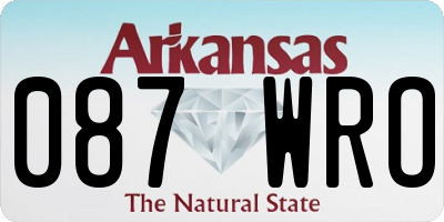 AR license plate 087WRO