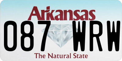 AR license plate 087WRW