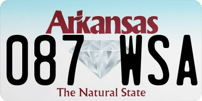 AR license plate 087WSA