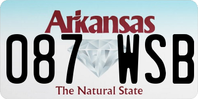 AR license plate 087WSB