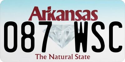 AR license plate 087WSC