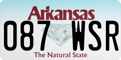 AR license plate 087WSR