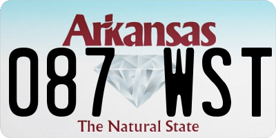 AR license plate 087WST