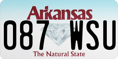 AR license plate 087WSU