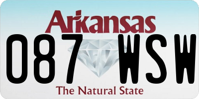 AR license plate 087WSW