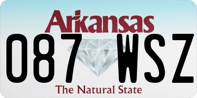 AR license plate 087WSZ